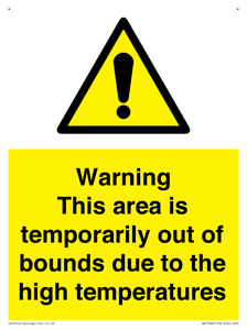 Warning This area is temporarily out of bounds due to the high temperatures